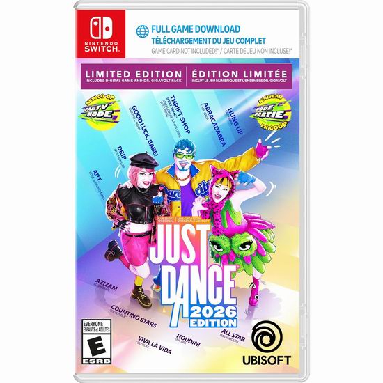  历史新低！限量版《Just Dance 舞力全开 2026》Switch游戏6.2折 39.96加元包邮！