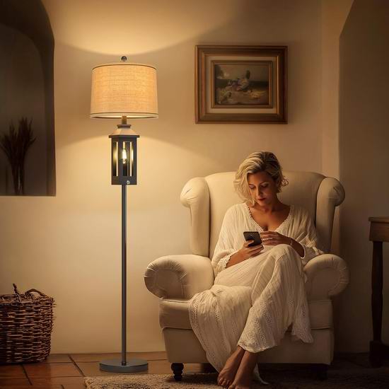  白菜价！历史新低！G-SAFAVA 63英寸复古乡村风 双光源 落地灯3.8折 49.99加元包邮！