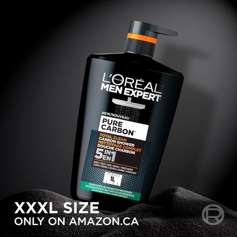  L'Oréal Paris 男士专家 Pure Carbon XXXL 木炭沐浴露1升 15.19加元（原价 20.71加元）