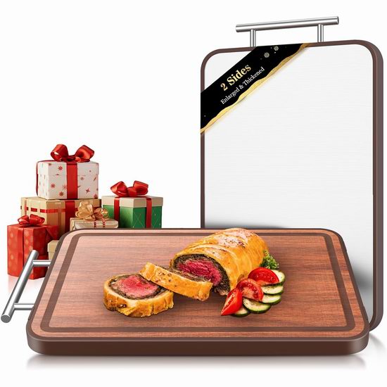 历史新低！labeta 不锈钢+天然乌木 双面菜板4.1折 24.99加元包邮！