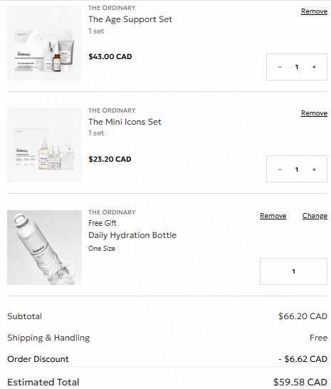 The Ordinary官网大促,精选平价网红护肤品全场9折+满送价值22.7加元饮水杯!入超值装!