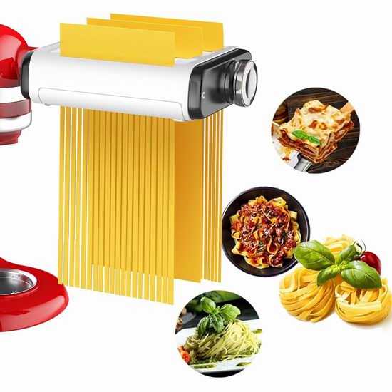 历史新低!NEWSETS Kitchenaid 厨师机专用 面条/压面切面器配件5.8折 69.51加元包邮!