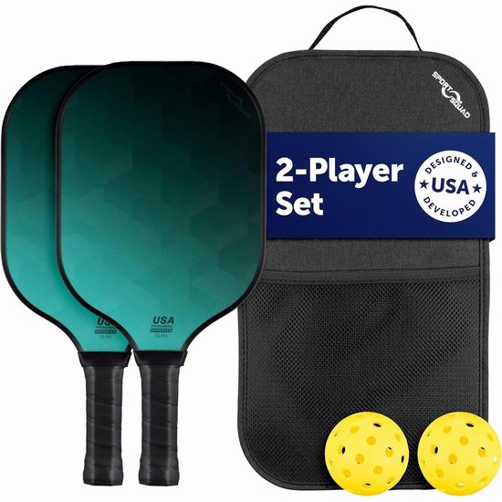  白菜价！历史新低！Sport Squad 双人匹克球拍套装2.3折 15.66加元！