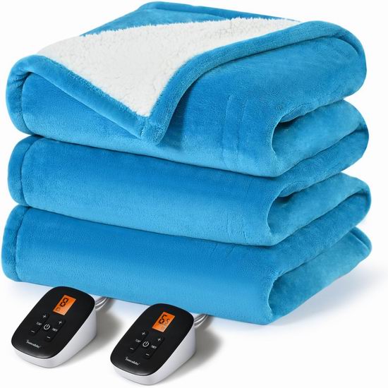 历史新低！Sunable 双区独立温控 Twin/Full/Queen电热毯5折 34.99-54.99加元包邮！2色可选！