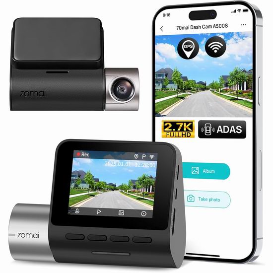 小米 70mai Pro Plus+ A500S 2.7K超高清 GPS辅助驾驶 行车记录仪5折 84.99加元包邮!前后双镜头89.99加元! 小米 70mai Pro Plus+ A500S 2.7K超高清 GPS辅助驾驶 行车记录仪5折 84.99加元包邮!前后双镜头89.99加元!