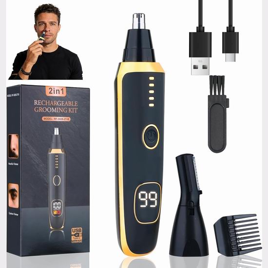  白菜价！历史新低！Beanify 二合一 面部毛发 鼻毛修剪器3.3折 9.99加元！