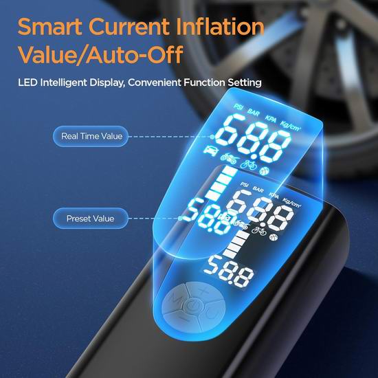 白菜价!历史新低!XJ-HOME 150 PSI 便携式无绳轮胎充气泵2.9折 18.99加元!免税!