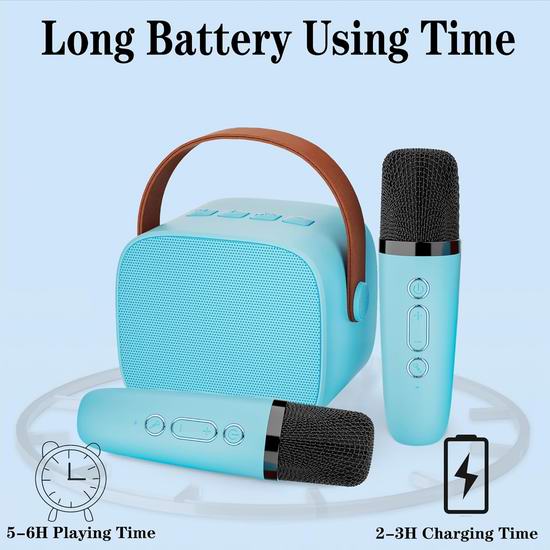  历史新低！Hoiicco 双麦克风 便携式蓝牙卡拉OK机5折 14.9加元！3色可选！