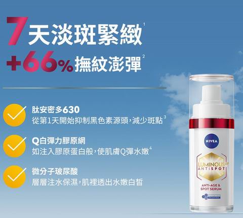NIVEA 妮维雅 LUMINOUS630  淡斑精华30毫升 30.67加元（原价 44.99加元）