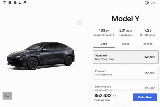 不到5万!特斯拉Model Y平民版加拿大开售!竟比美国还便宜!