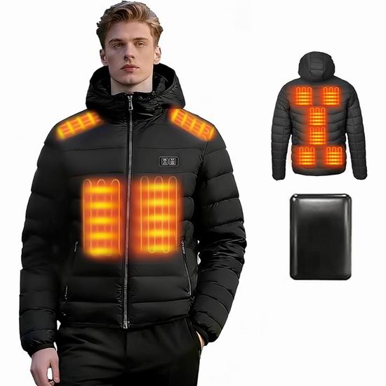  疑似Bug白菜价！历史新低！Rrtizan 10000mAh 男式电热羽绒服 39.99加元包邮！