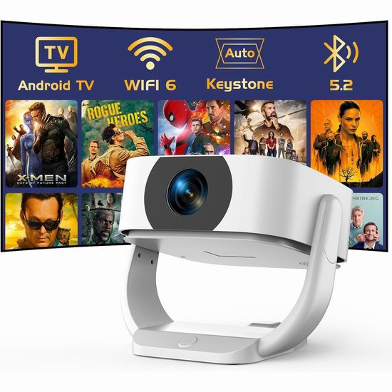 历史新低！TMY WiFi 6 蓝牙 原生1080P 安卓系统 家庭影院 智能投影仪5折 49.99加元包邮！