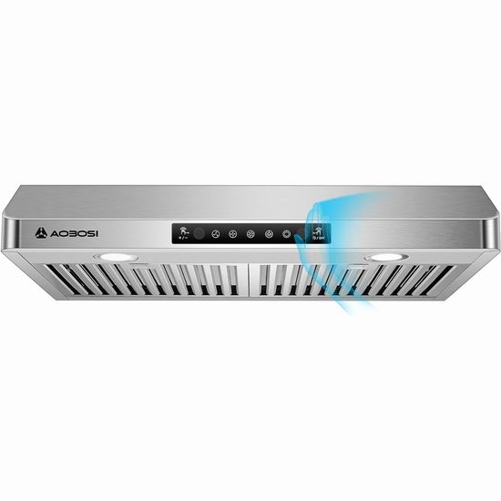 AAOBOSI 30英寸 700 CFM 手势感应 不锈钢抽油烟机7.3折 219.99加元包邮！送价值15.99加元替换滤网！会员专享！