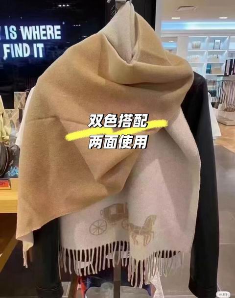 Coach 奥莱双面羊毛马车图案围巾 98加元（原价 280加元）