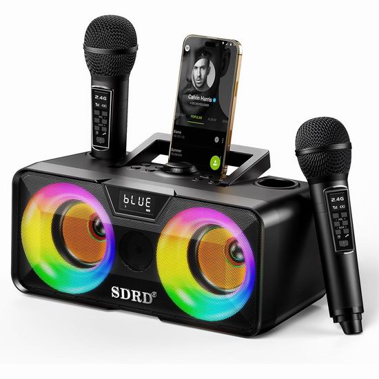  历史新低！SDRD 双无线麦克风 蓝牙卡拉OK机6折 65.99加元包邮！