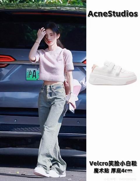 明星潮人都在穿!Acne Studios 厚底魔术贴小白鞋6折 296加元起!