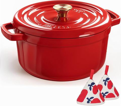  Overmont  5夸脱搪瓷铸铁荷兰锅 49.99加元（原价 69.99加元）