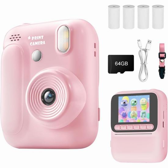  白菜价！历史新低！ISHOWDEAL 2.4英寸1080P高清 儿童即时打印相机 拍立得相机3.2折 12.99加元清仓！2色可选！送64G TF卡！