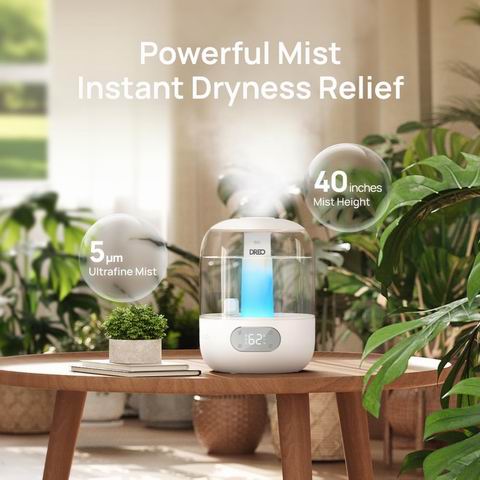 DREO 3升顶部注水 卧室加湿器 49.84加元（原价 59.99加元）