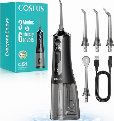  COSLUS  C51 便携式冲牙器/水牙线  3 种模式  6档压力 39.94加元（原价 46.99加元）