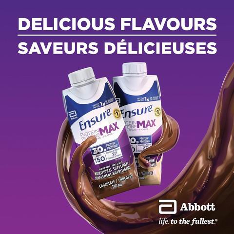 Ensure 巧克力味高蛋白营养奶昔4 × 330毫升 13.27加元(原价 15.99加元)