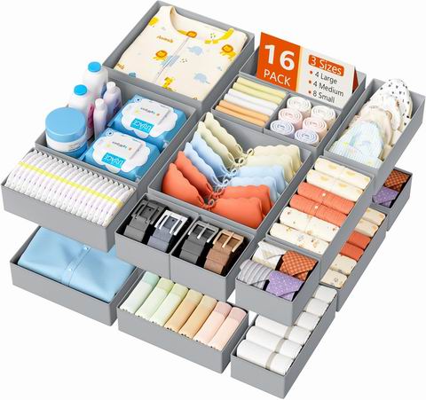  DIMJ 衣柜/ 抽屉收纳盒16件套  24.99加元（原价  49.99加元）