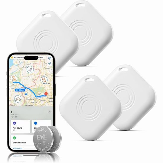 白菜价!历史新低!Hongtop H 防丢神器 GPS智能追踪定位器4件套3.2折 12.99加元!单个仅3.24加元!