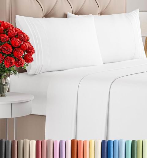  CGK Unlimited Queen 酒店级奢华床单4件套 25.49加元限时特卖（原价 64.99加元）