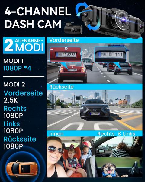 IIWEY N5 四通道行车记录仪 139.99加元