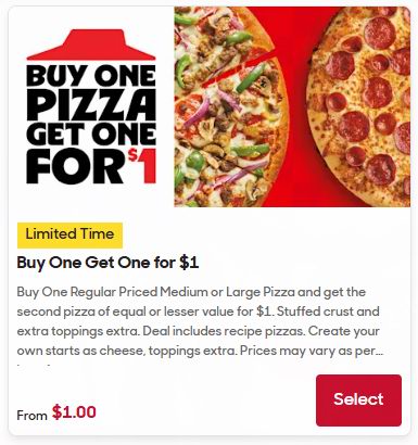 Pizza Hut 必胜客 购中号或大号披萨,第二件仅需https://www.canadadz.com/wp-content/uploads/2026/01/2026031716064881.jpg!