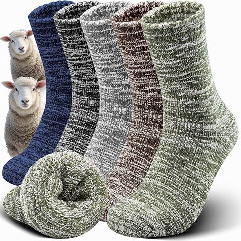 Yeblues 加厚羊毛混纺男式袜5双 9.99加元(原价 16.99加元)!每双2加元