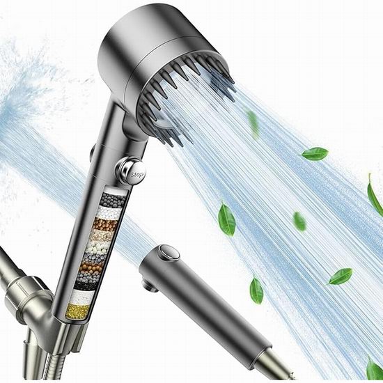 白菜价！历史新低！Yveytau 软水过滤 增压按摩花洒淋浴头3.3折 9.99加元清仓！