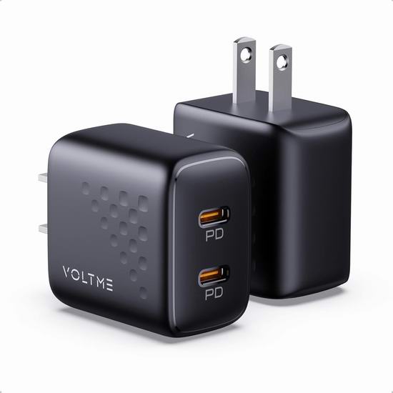  历史新低！VOLTME 20W PD 3.0快充 双口USB-C充电器2件套4.2折 9.99加元包邮！会员专享！