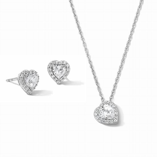 白菜速抢！Peoples Jewellers 纯银无色蓝宝石项链、耳钉3折 29.99加元！