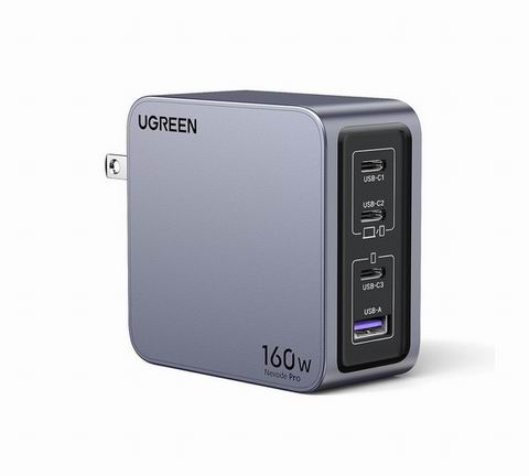  UGREEN Nexode Pro 160W USB-C 充电器 65.99加元（原价 129.99加元）