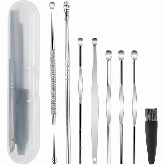  历史新低！YCKZEU 耳垢清洁 掏耳勺8件套4折 3.99加元！