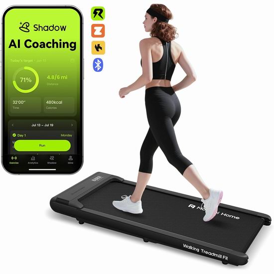 历史新低！Mobvoi AI教练 二合一静音走步/跑步机6.5折 129.59加元包邮！