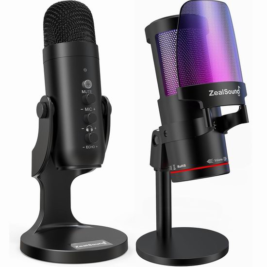 疑似Bug白菜价!ZealSound K66 手机电脑 录音棚级降噪麦克风 39.19加元包邮!送价值39.99加元RGB灯效降噪电容麦克风!