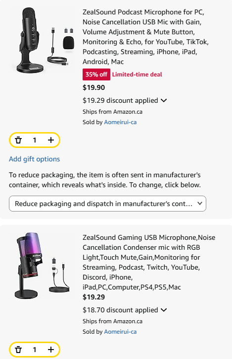 疑似Bug白菜价!ZealSound K66 手机电脑 录音棚级降噪麦克风 39.19加元包邮!送价值39.99加元RGB灯效降噪电容麦克风!