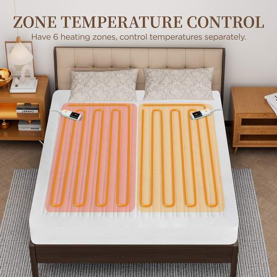 Bug白菜价!历史新低!Texciting 双遥控双区温控 Queen/King床罩式电热毯3.5折 36.81-38.24加元包邮!2款可选!