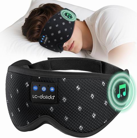  LC-dolida 网格睡眠眼罩  带蓝牙5.4耳机  16.99加元（原价 33.99加元）