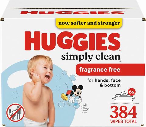  Huggies 好奇 翻盖式无香型婴儿湿巾 6包（共384片） 12.82加元（原价 17.99加元）