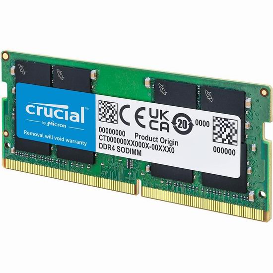 Crucial 32GB DDR4 RAM 3200MHz 笔记本内存条7.7折 148.57加元包邮! Crucial 32GB DDR4 RAM 3200MHz 笔记本内存条7.7折 148.57加元包邮!