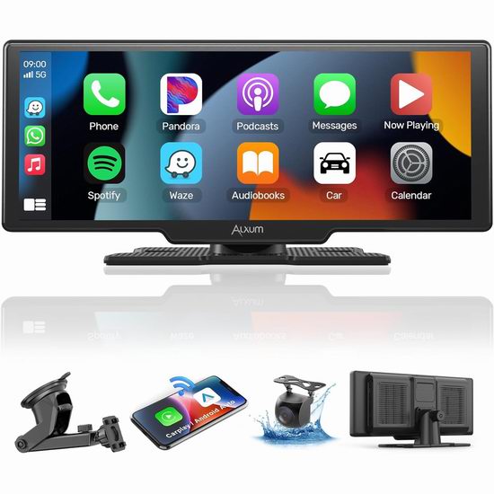 白菜价!历史新低!Alxum 10英寸大屏 四合一 倒车影像 无线CarPlay车载系统3.8折 60.8加元包邮!