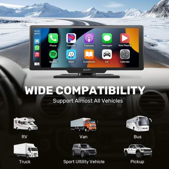 白菜价!历史新低!Alxum 10英寸大屏 四合一 倒车影像 无线CarPlay车载系统3.8折 60.8加元包邮!