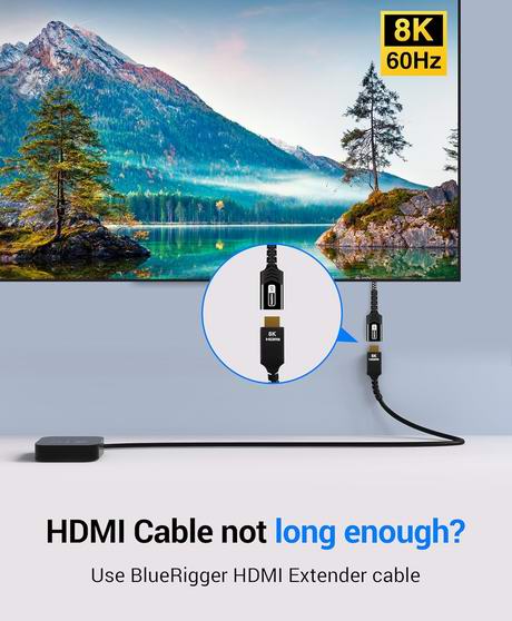 超级白菜!历史新低!BlueRigger 3英尺 8K 60Hz 48Gbps超高速 HDMI延长线2折 4.49加元!