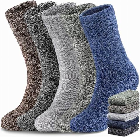 Yeblues 男士加厚保暖羊毛袜 5双装 9.49加元(原价 16.04加元)!每双1.9加元