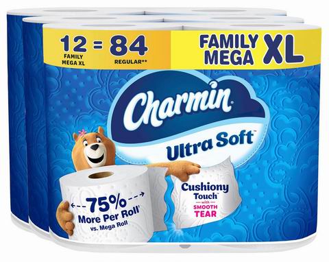 Charmin 超柔舒适卫生纸12卷超大卷( 相当于84卷普通卷)24.69加元(原价 33.49加元)