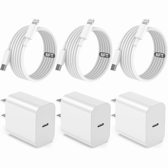 历史新低!Niubil 苹果MFi认证 20瓦 USB-C快速充电器3件套5折 13.99加元!单件仅4.66加元! 历史新低!Niubil 苹果MFi认证 20瓦 USB-C快速充电器3件套5折 13.99加元!单件仅4.66加元!