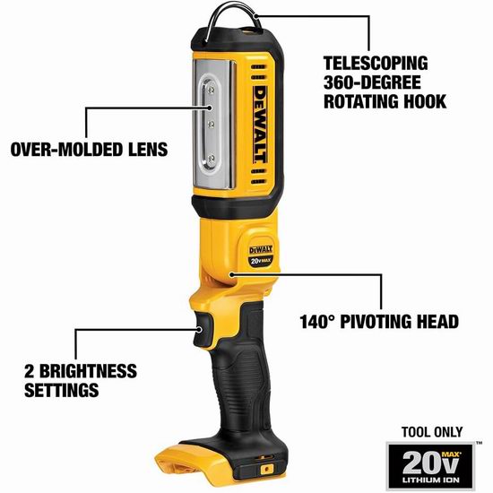  DEWALT 得伟 DCL050 20V MAX LED 工作灯5.6折 48加元包邮！不含电池！